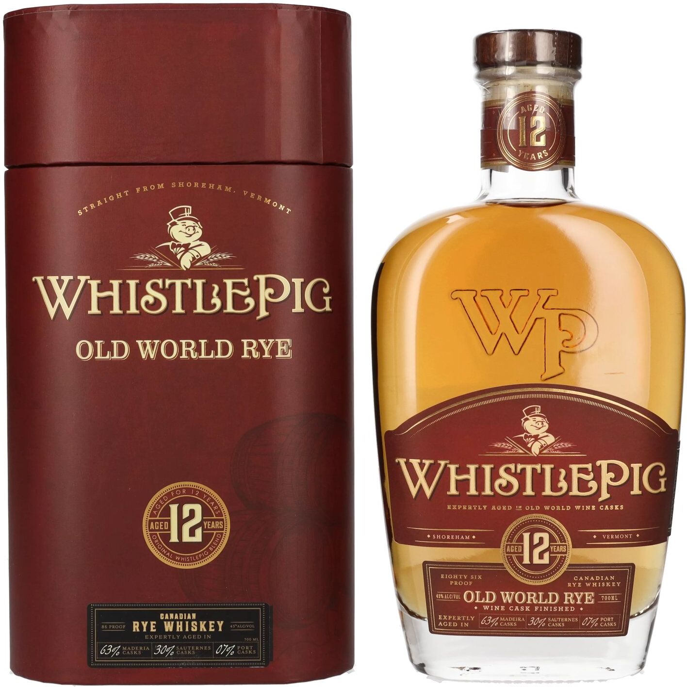 WhistlePig Whiskey WhistlePig 12 Years Old OLD WORLD Rye Whiskey 43% Vol. 0,7l in Geschenkbox