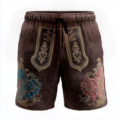 Herren Oktoberfest-Bier Sweat-Shorts Traditioneller Kurzfilm Mittlere Taille Retro Vintage Ferien Festival Kordelzug Elastischer Bund 3D-Druck Designer Bekleidung