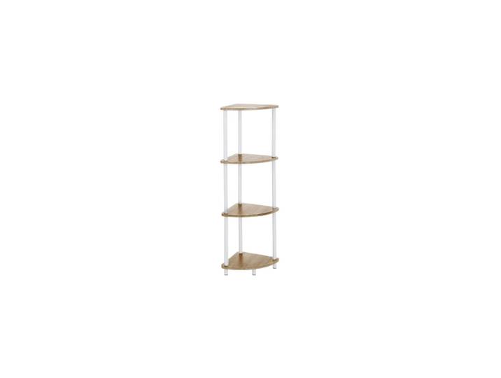 Étagère d'angle 4 plateaux en bois et métal blanc - 30x30x110cm