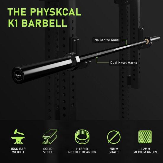 SnelShoppen - Langhantel, 201 cm, 15 kg - Stahl - Für Heimfitness, Krafttraining, Bodybuilding, Gewichtheben, Sport, Fitnessstudio