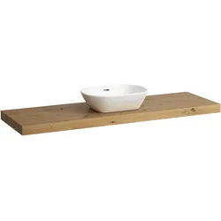 Laufen Waschtischplatte LANI Wildeiche, 495x1570x65 mm, mittiger Ausschnitt, inkl. 3 Befestigungen