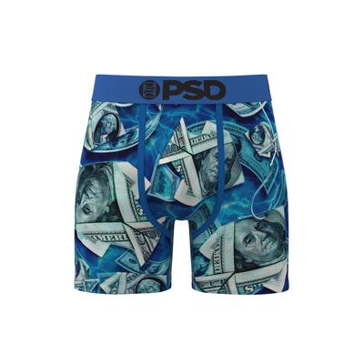 Boxershorts PSD "PSD DEEP SEA FUNDS 5I BOXER", Herren, Gr. XXL, 1 Stk., blau (multi), 88% Polyester, 12% Elasthan, Unterhosen
