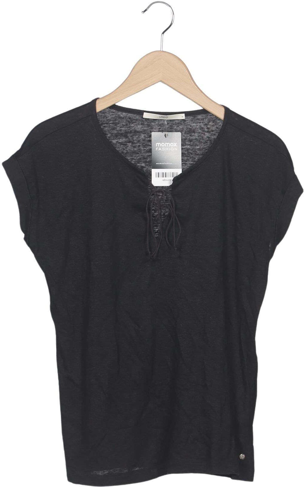 Lanius Damen T-Shirt, Schwarz, Gr. EU 36, Leinen - Second Hand