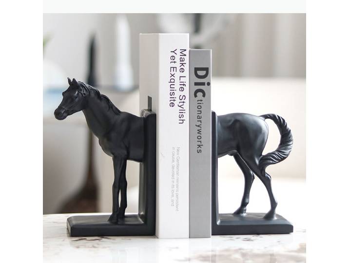 Sculpture d'animal artificiel artisanal en résine, étagère de cheval foncé, rangement, Figurines décoratives, décoration de la maison