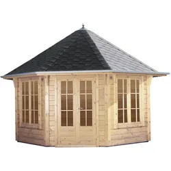Wolff Finnhaus Pavillon Roma 4.0 schwarze Schindeln