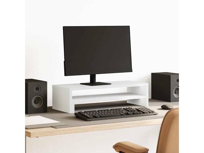 vidaXL Monitorständer Weiß 54x22x15 cm Holzwerkstoff