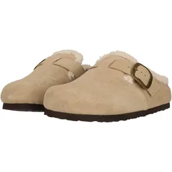 nou Sama Warm Leder Kork Clogs Damen 3027 - timber wolf 37