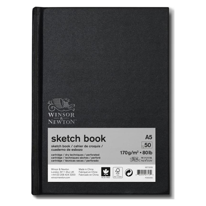 Winsor & Newton Skizzenbuch schwarz (A5, Harter Einband) (6673006)