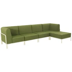 Oviala Business Modulares niedriges Gartenmöbel mit einfarbiges Muster 5 Plätze Grün Oviala 288 x 80 x 78 cm