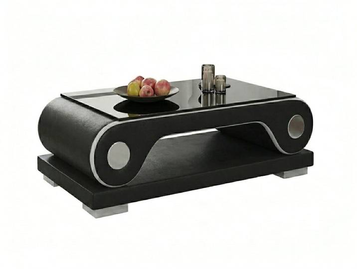 Xlmoebel Couchtisch Couchtisch Schwarz Modern Wohnzimmer Glasplatte Design Möbel Tisch * (1-St., 1-tlg)