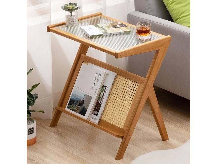 Petite table basse légère et luxueuse en verre pour la maison, table d'appoint simple et élégante