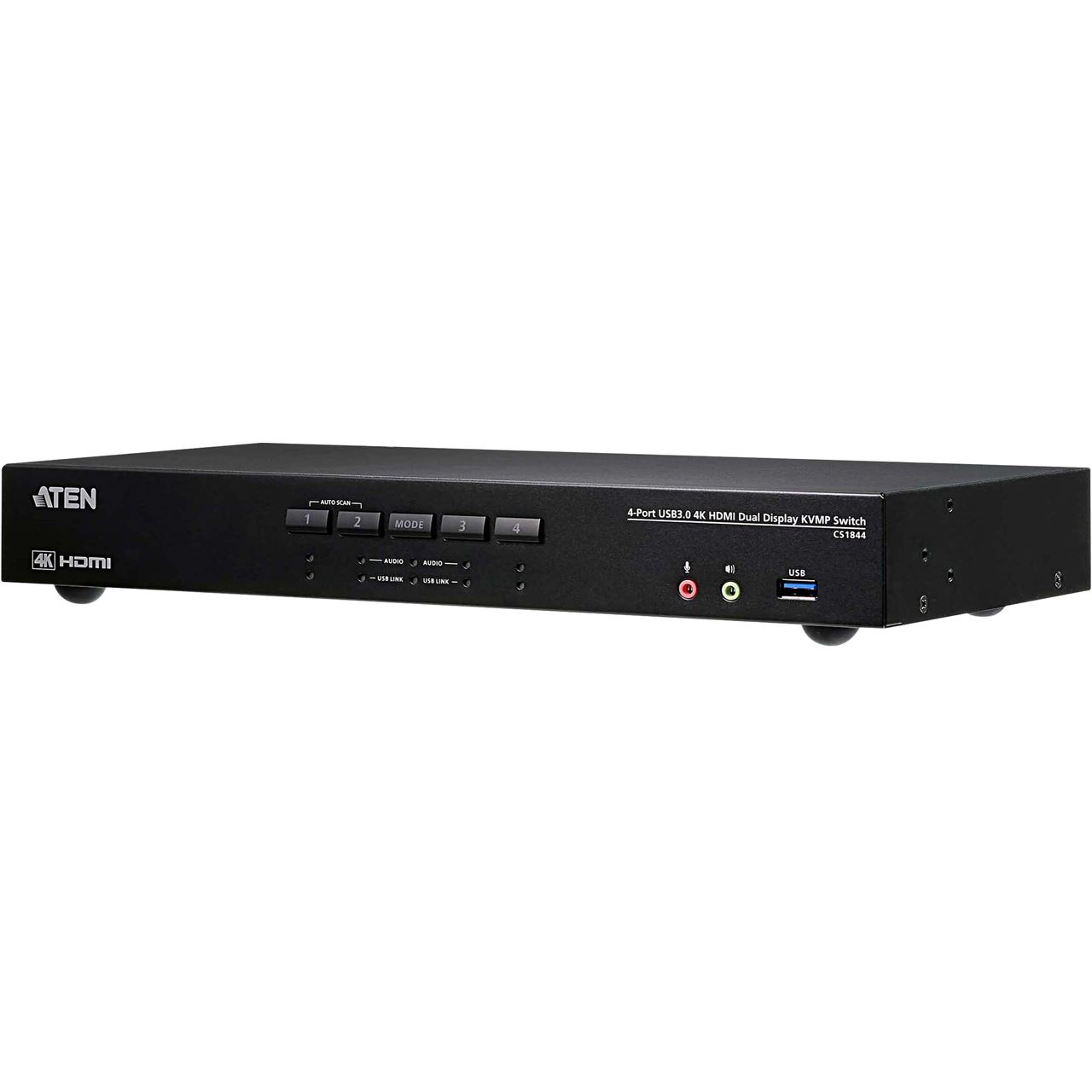 ATEN Technology CS1844 KVMP-Switch 4-fach, 4K HDMI, Dual Display, USB 3.0, Audio