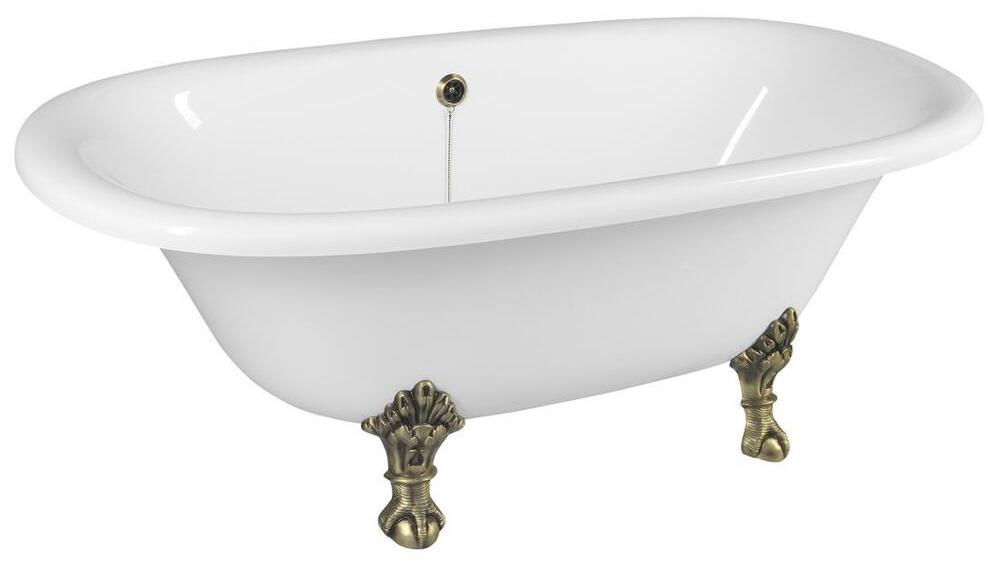 REGATA Freistehende Badewanne 175x85x61cm, Füße bronze,