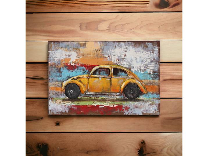 tableau Relief Voiture Cox Vintage en Métal