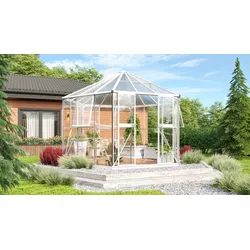 Vitavia Gewächshaus-Pavillon "Juno 9000" inkl. Stahlfundament,weiß,9,0 m2