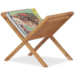 Relaxdays 2 x Zeitungsständer Bambus Hellbraun