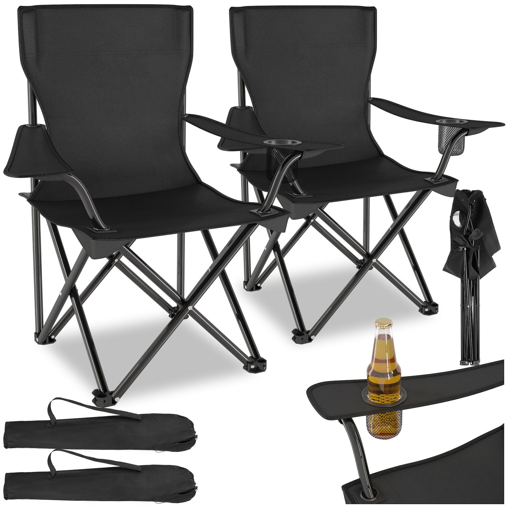 tectake® Set Campingstuhl, faltbar, geringes Gewicht, 80 x 48 x 84,5 cm