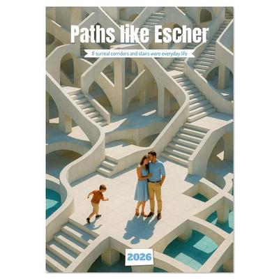 Paths like Escher (Wall Calendar 2026 DIN A3 portrait), CALVENDO 12 Month Wall Calendar