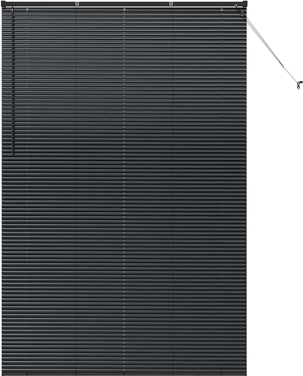 vidaXL Venetiaanse jaloezie Zwart Aluminium 220 x 140 cm