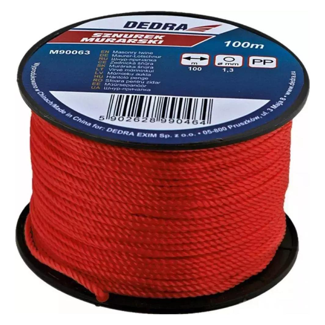 Dedra Steinleine 100 m, Durchmesser 1,3 mm, PP, gelbe Rolle, Spule (100 m) (M90063)