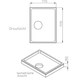 Neuesbad Wannenträger für Villeroy & Boch Squaro Infinity 1200x800x40 SD26045