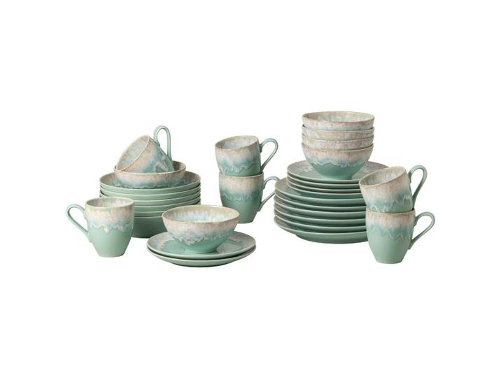 Costa Nova Kombiservice Taormina, Türkis, Keramik, 30-teilig, 410 ml,410 ml,650 ml, Handmade in Europe, Essen & Trinken, Geschirr, Geschirr-Sets, Kombiservice