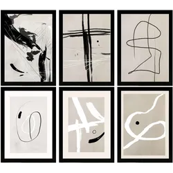 POSTER Set Mit 6 Illustrationen Von Franz Kline Künstlers A3 Schwarzer Rahmen