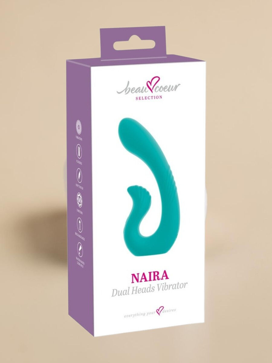 beau coeur Vibromasseur double tête en silicone doux avec 10 modes de vibration
