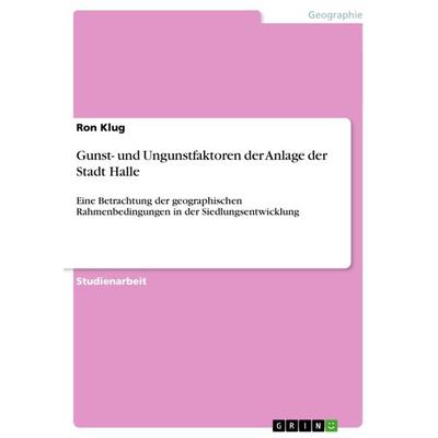 Gunst- und Ungunstfaktoren der Anlage der Stadt Halle, Taschenbuch von Ron Klug, GRIN, 978-3-640-64740-8