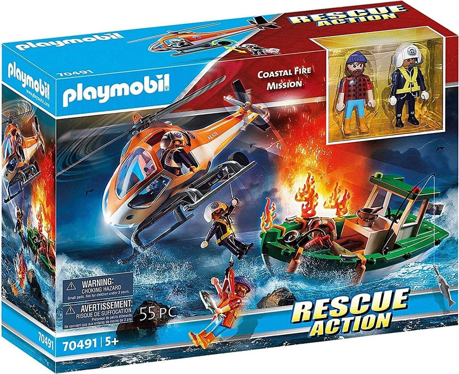 Playmobil Reddingsactie Kustbrandmissie speelset met 55 onderdelen