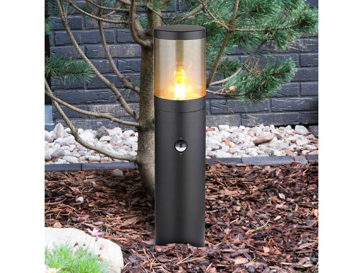 Borne lumineuse avec capteur 50cm Noir