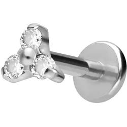 Titan Labret mit Innengewinde KRISTALLBLUME