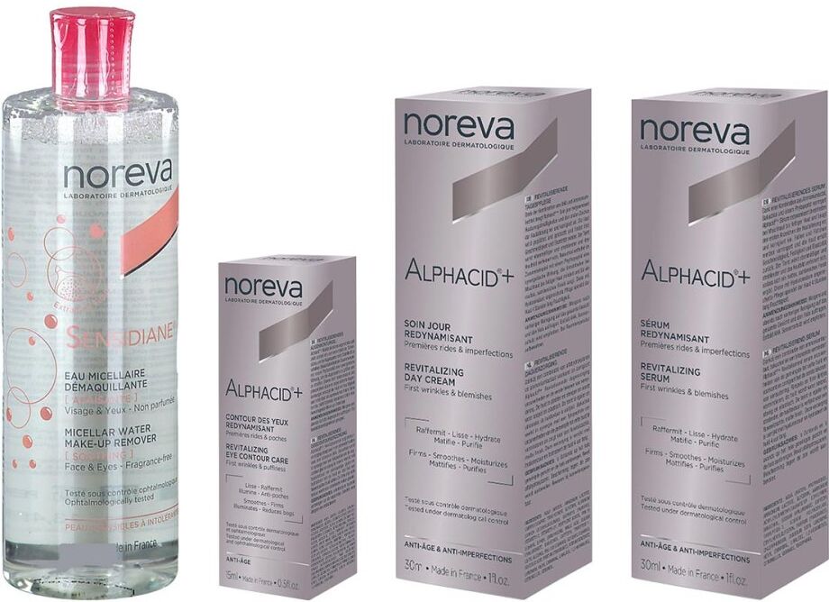 Noreva Sensidiane Miz.-reinigung & Alphacid+ Creme, Gel & Serum 1Set