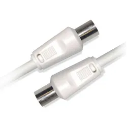 D2 Diffusion C ble Coaxial m le /femelle 9,52mm + 1 adaptateur m le/m le 5 m Blanc (Antennenkabel), Antennenkabel