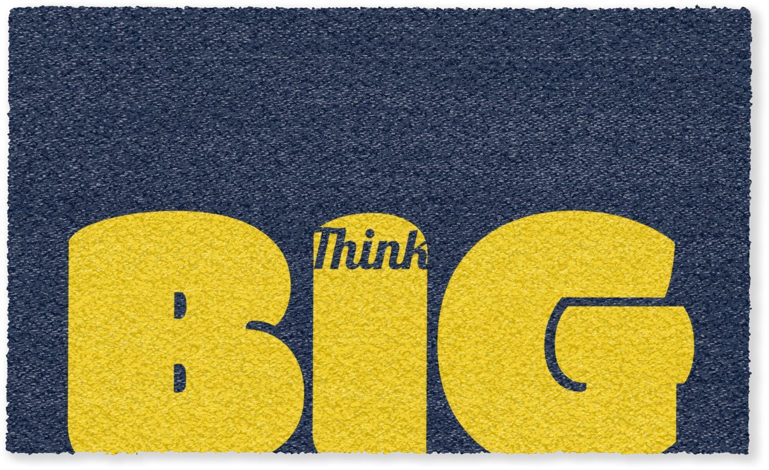 MuchoWow Droogloopmat Think Big - Blauw en Geel - Inloopmat voor binnen - B/D: 150 x 90 cm