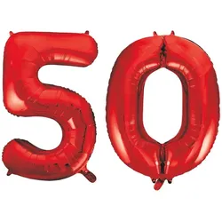 XL Folienballon rot Zahl 50