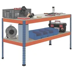SCHULTE Lagertechnik Werkbank »18000-A3« 153,6 x 62,1 cm blau, 153.6x99x62.1 cm