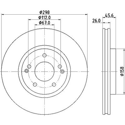 Hella 1x Bremsscheibe [Hersteller-Nr. 8DD355133-331] für Ssangyong, Kg Mobility