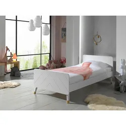 Bett Billy ca. 90x200 cm Satin Weiß