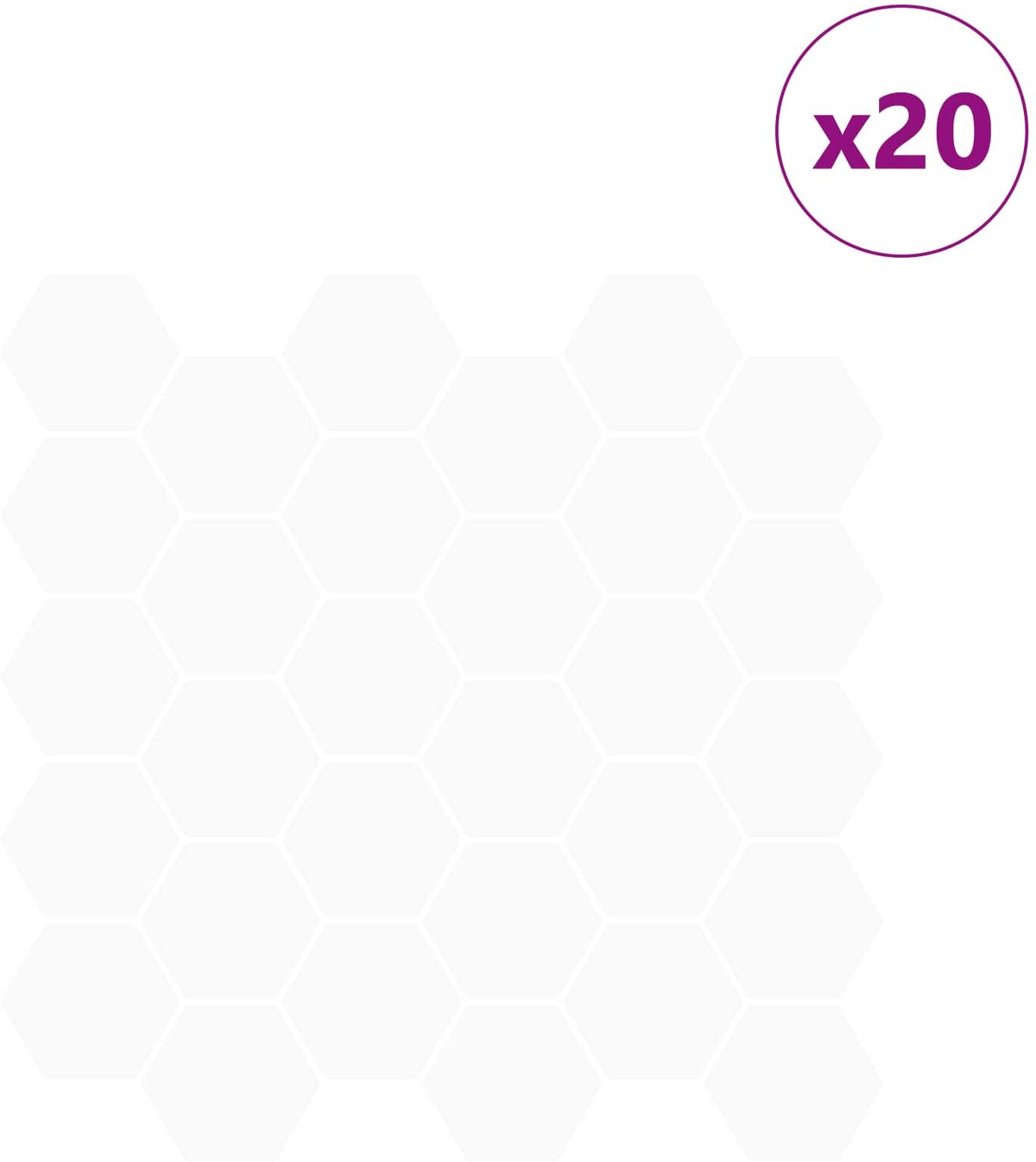 vidaXL Carreau hexagonal 20 pièces Blanc 30 x 30 cm