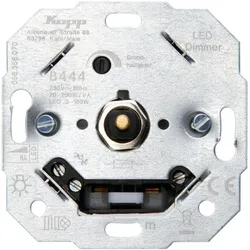Kopp Druck-Wechselschalter / LED-Dimmer für Glüh- und 230 V Halogenlampen., Schalter + Taster, Grau
