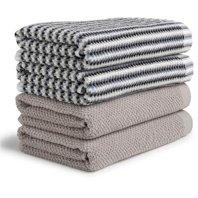 Handtuch Set MÖVE "Bliss Handtuch Set", silber (silber grau), 4, Walkfrottier, Walkfrottier, Obermaterial: 100% Baumwolle, Handtuch-Sets, Perlstruktur mit leichtem Massageeffekt