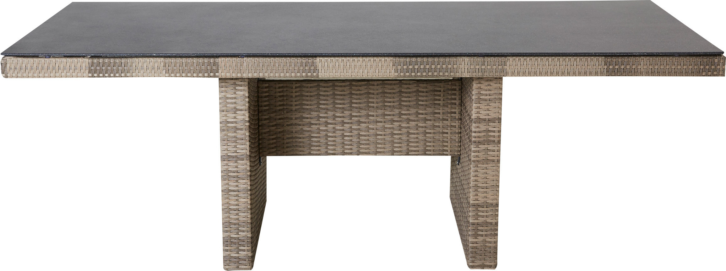 Gartentisch Topeka Esstisch Wangentisch 220x100x75cm Spraystone Tischplatte Braun