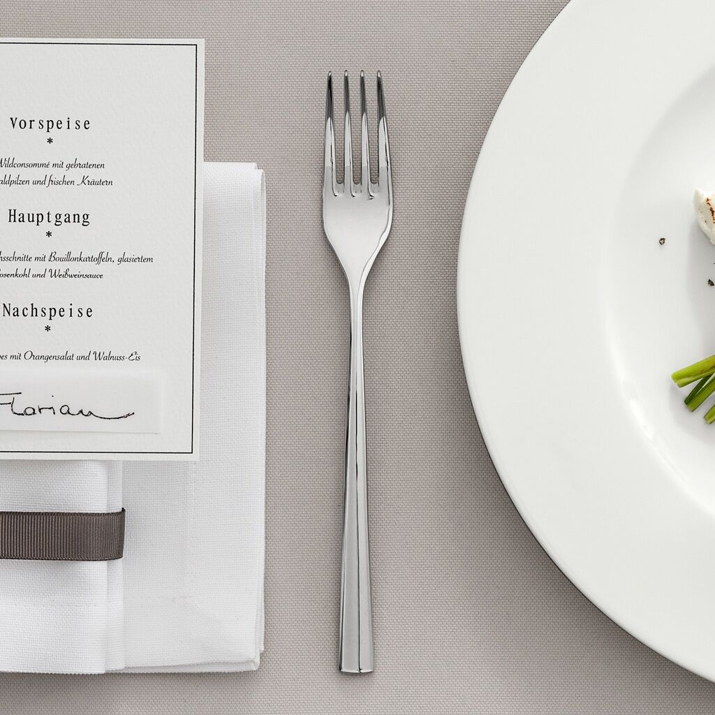 Tafelgabel VILLEROY & BOCH "Tafelgabel Piemont 206 mm 6er Set silber", silber, B:5mm, Essgabeln, Tafelgabel, Spülmaschinenfest