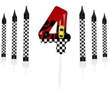 Uplift Treasures Racing Cars Number Birthday Cake Candles Set 4