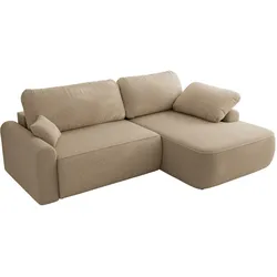 ECKSCHLAFSOFA CUBO L Hellbraun Boucle - rechts