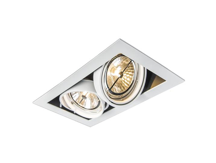Spot encastré blanc orientable AR111 2 lumières - Oneon