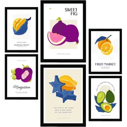 POSTER Set Mit 6 Lebensmittel Und Ernährungs Obst Collage A3 & A4 Rahmenlos
