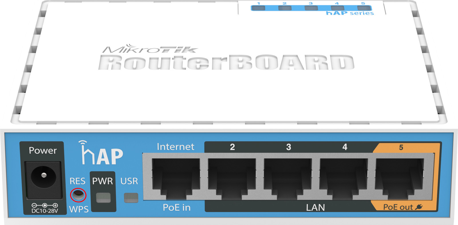MikroTik RouterBOARD hAP RB951Ui-2nD Draadloze router met 4-poorts switch en 2,4 GHz