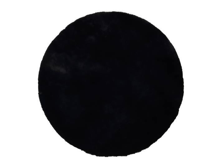 Hochflor-Teppich OCI DIE TEPPICHMARKE ROCKY SOFT, Fell Haptik , schwarz, H:35mm Ø:80cm, Polyester, Teppiche, Hochflor-Teppich, Kunstfell, weich, kuschelig, maschinell gewebt, Kaninchen Haptik
